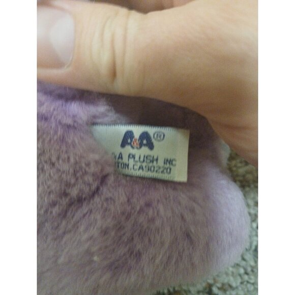Vintage NWT Flopsies 12” A&A Aurora Plush Amethyst Hippo Beanbag Toy purple Rare - Picture 10 of 10